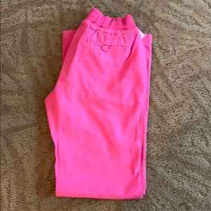 Pink drawstring linen pants